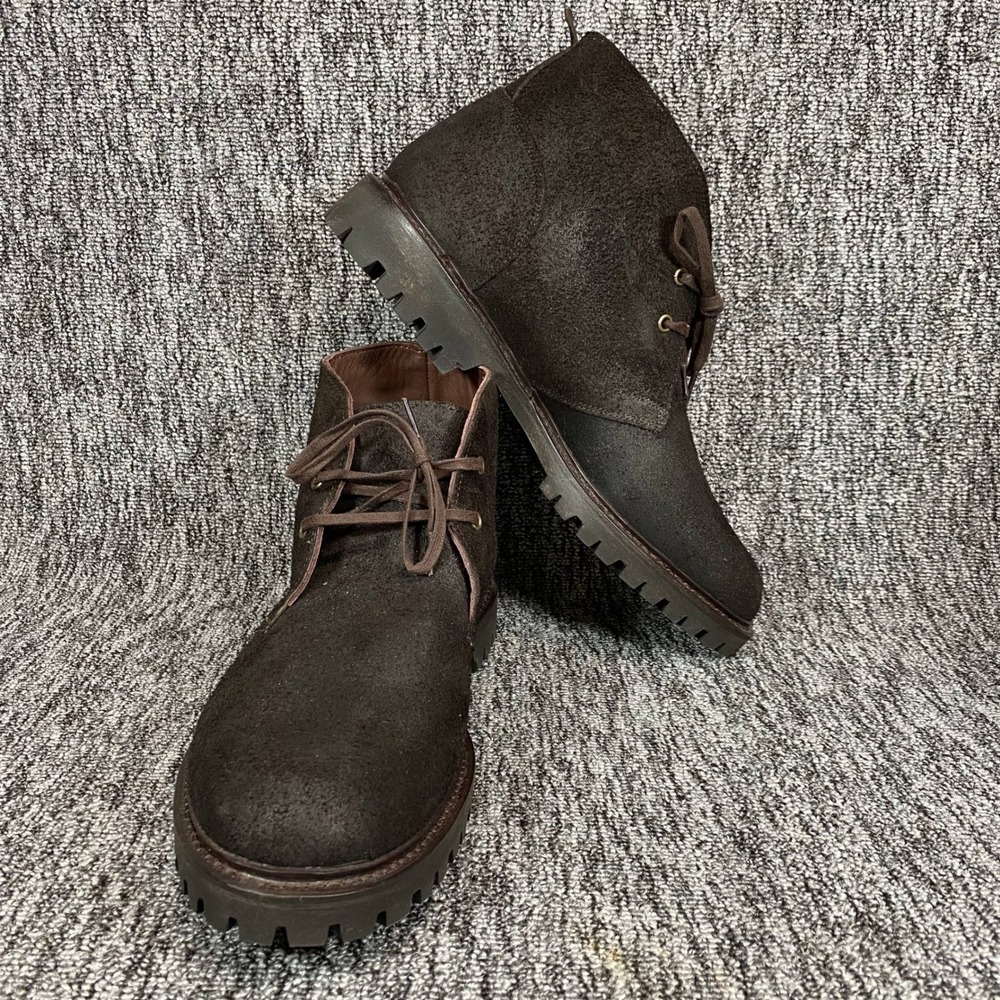 Allen Edmonds Dark Brown Suede Chukka Boots Lug Sole Mens 11 E Wide 8137